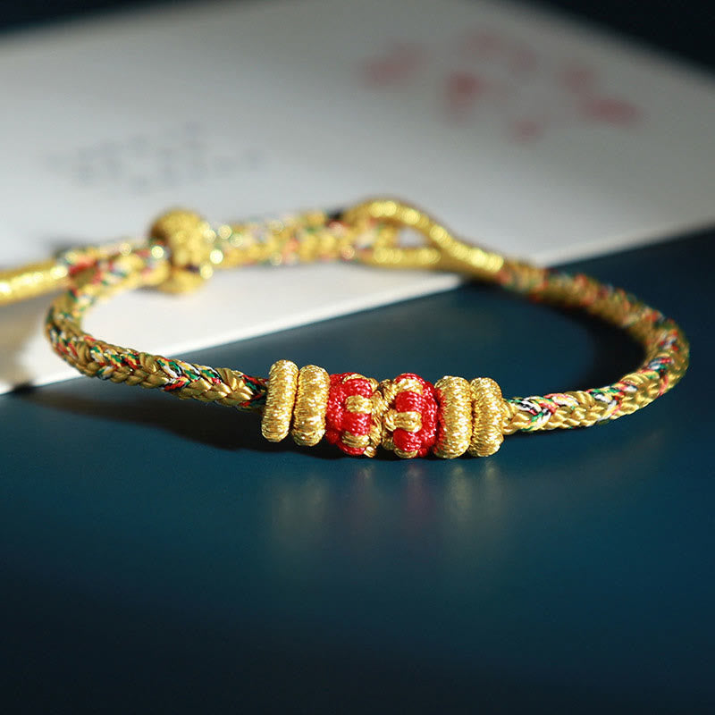 Wear FengShui Chinese Zodiac Natal Buddha Colorful Strings Luck Bracelet