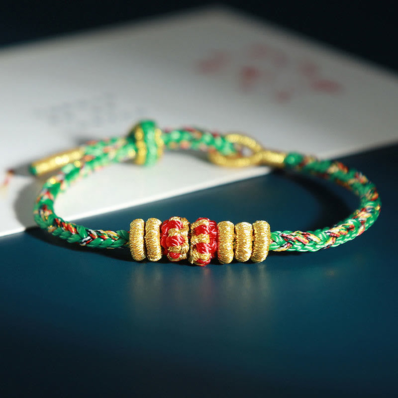 Wear FengShui Chinese Zodiac Natal Buddha Colorful Strings Luck Bracelet
