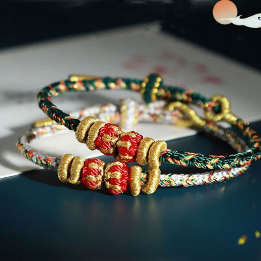 Wear FengShui Chinese Zodiac Natal Buddha Colorful Strings Luck Bracelet