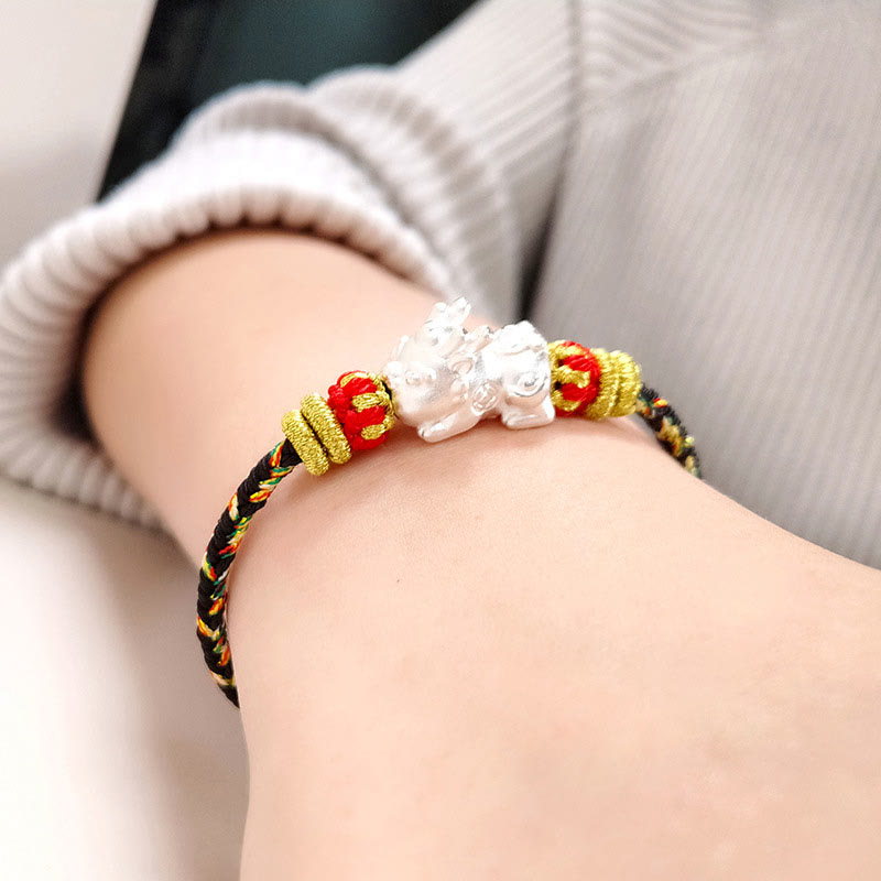 Wear FengShui Chinese Zodiac Natal Buddha Colorful Strings Luck Bracelet