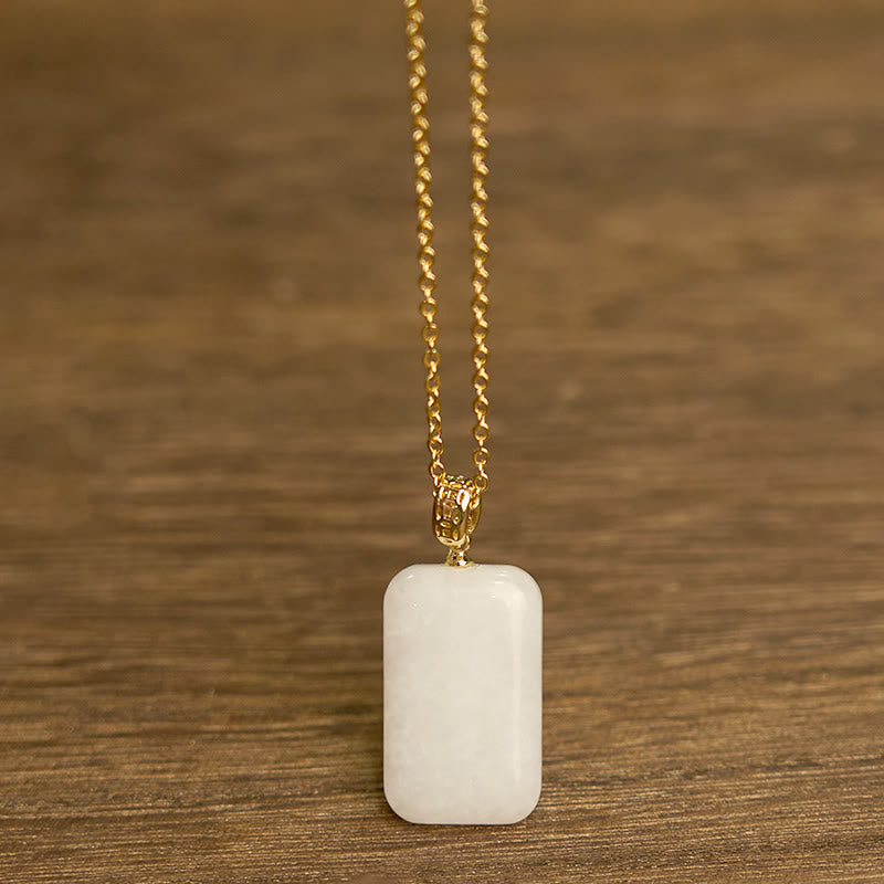 Wear FengShui Hetian Jade Silver Prosperity Necklace Pendant