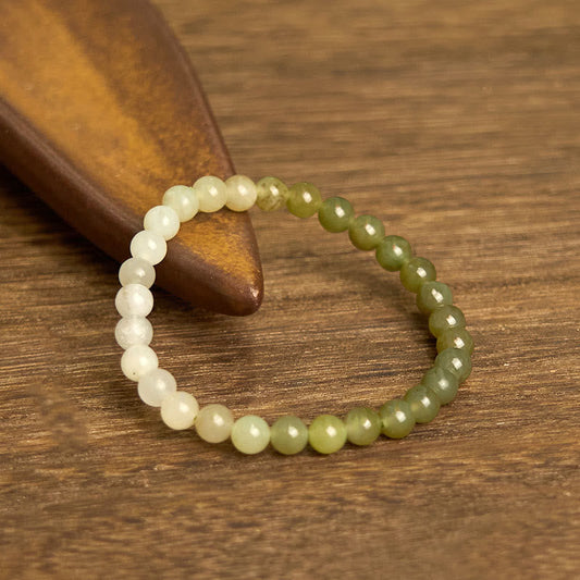 Wear FengShui Hetian Jade Gradient Color Abundance Bracelet