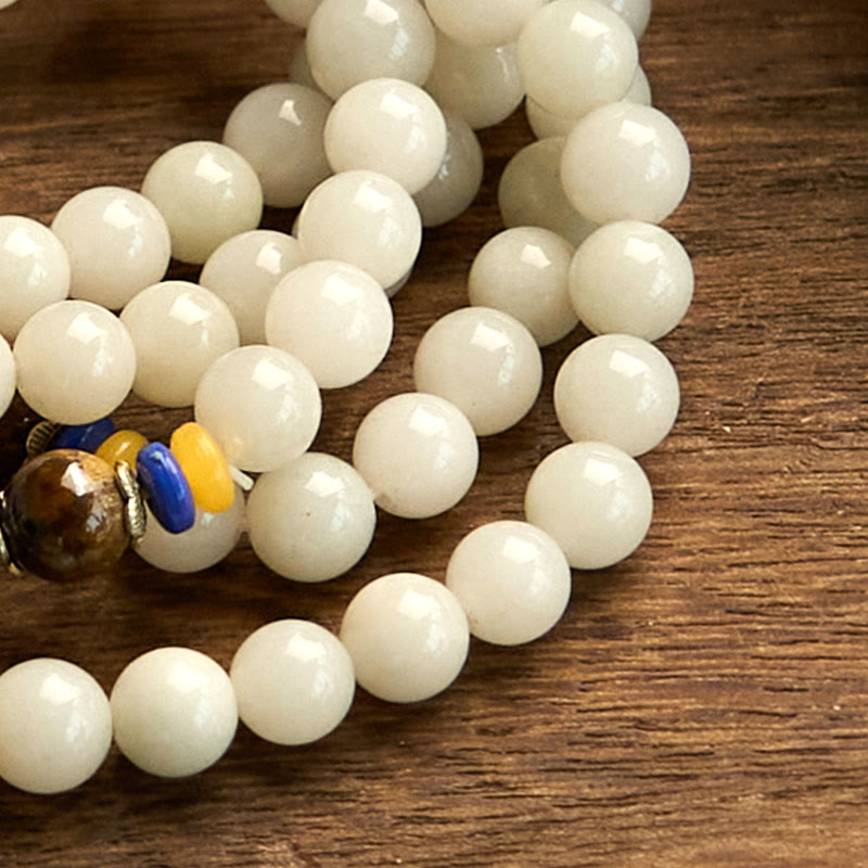 Wear FengShui 108 Mala Beads Natural Quartzite Wealth Luck Bracelet