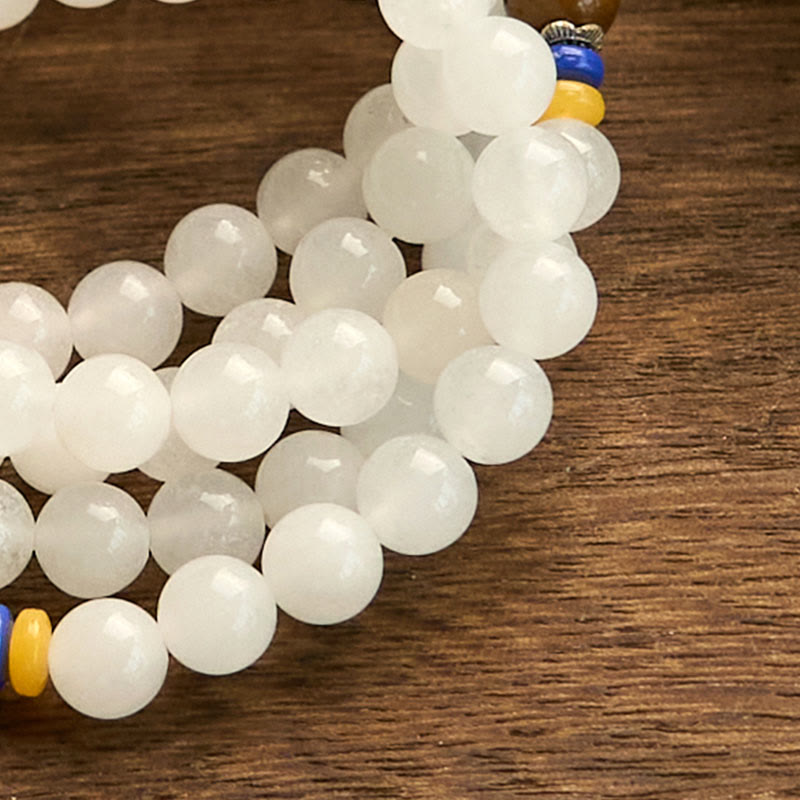 Wear FengShui 108 Mala Beads Natural Quartzite Wealth Luck Bracelet