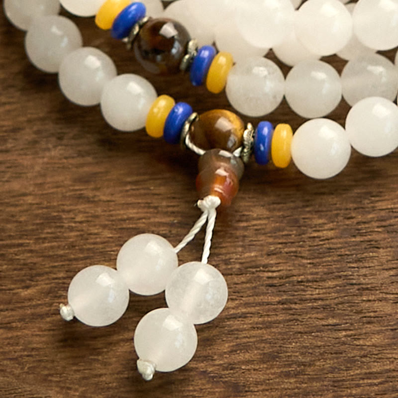 Wear FengShui 108 Mala Beads Natural Quartzite Wealth Luck Bracelet