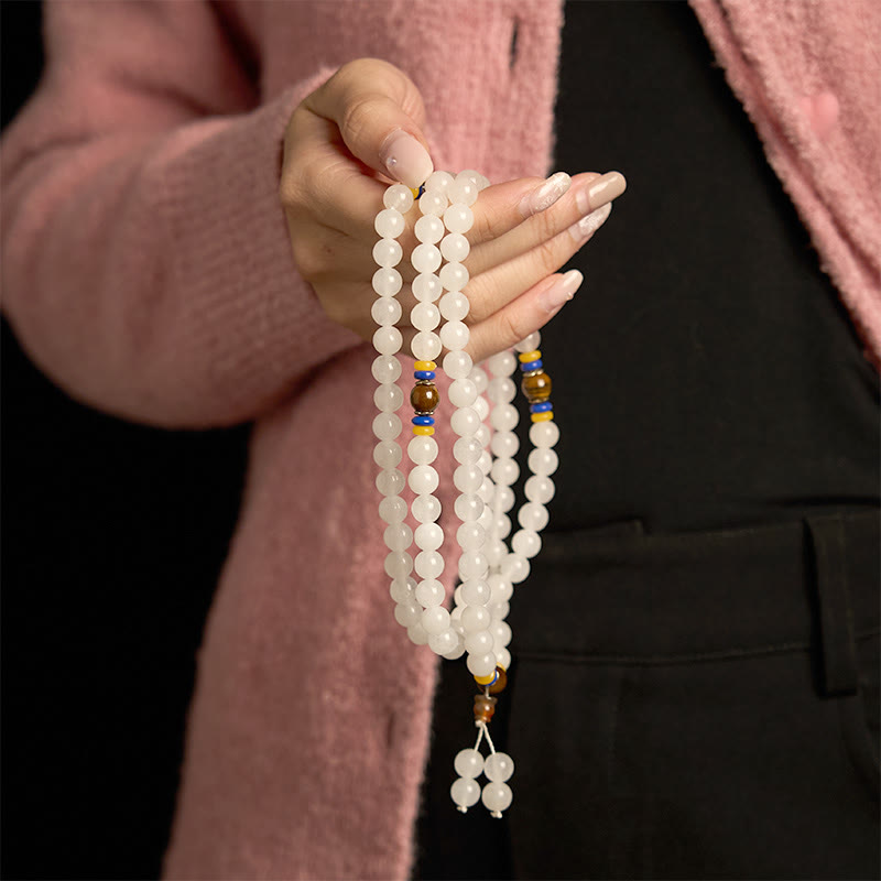 Wear FengShui 108 Mala Beads Natural Quartzite Wealth Luck Bracelet