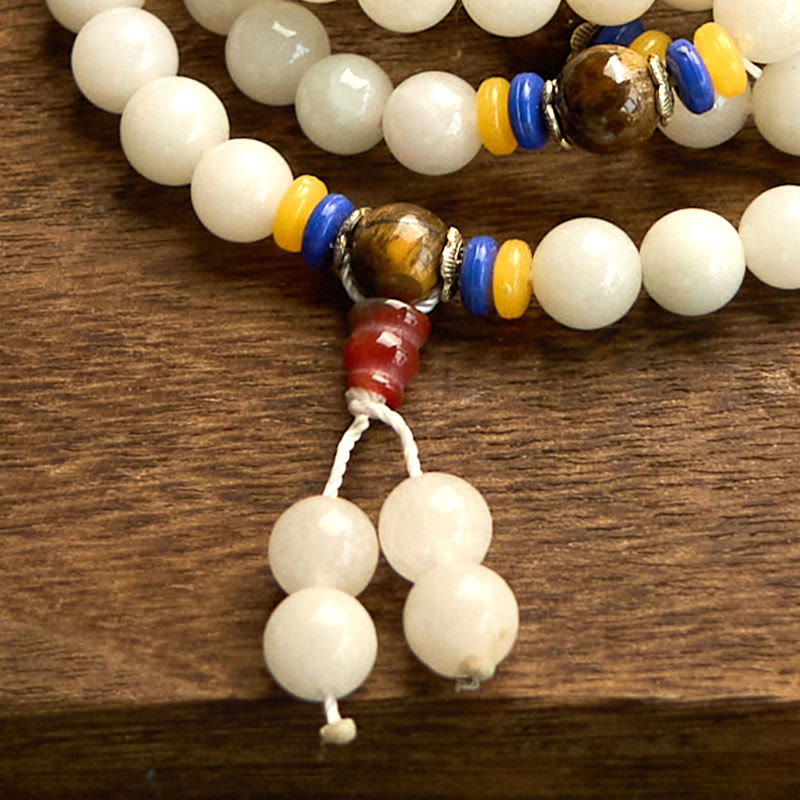 Wear FengShui 108 Mala Beads Natural Quartzite Wealth Luck Bracelet