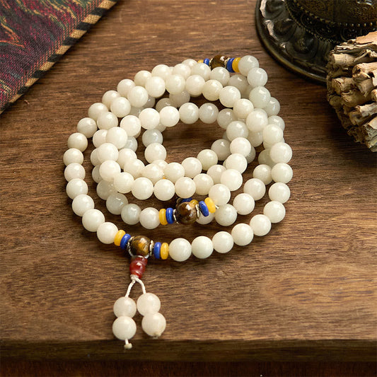 Wear FengShui 108 Mala Beads Natural Quartzite Wealth Luck Bracelet