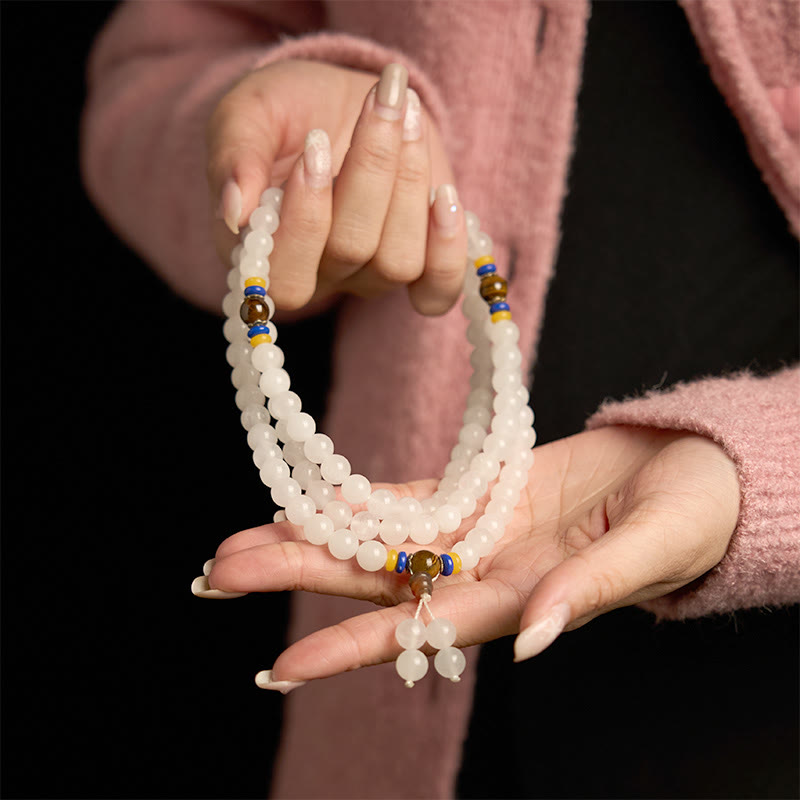 Wear FengShui 108 Mala Beads Natural Quartzite Wealth Luck Bracelet