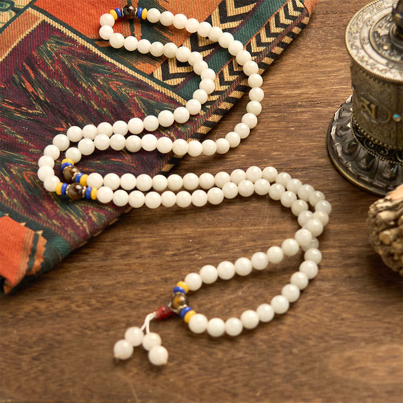 Wear FengShui 108 Mala Beads Natural Quartzite Wealth Luck Bracelet