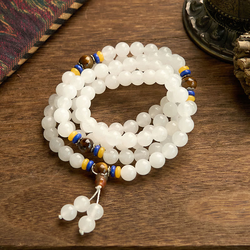 Wear FengShui 108 Mala Beads Natural Quartzite Wealth Luck Bracelet