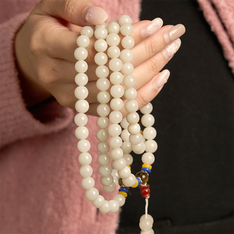 Wear FengShui 108 Mala Beads Natural Quartzite Wealth Luck Bracelet