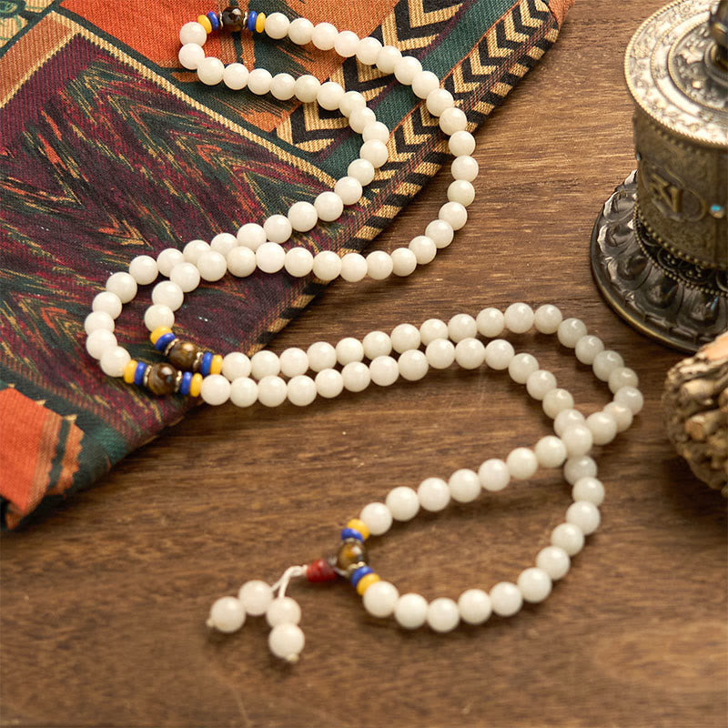 Wear FengShui 108 Mala Beads Natural Quartzite Wealth Luck Bracelet