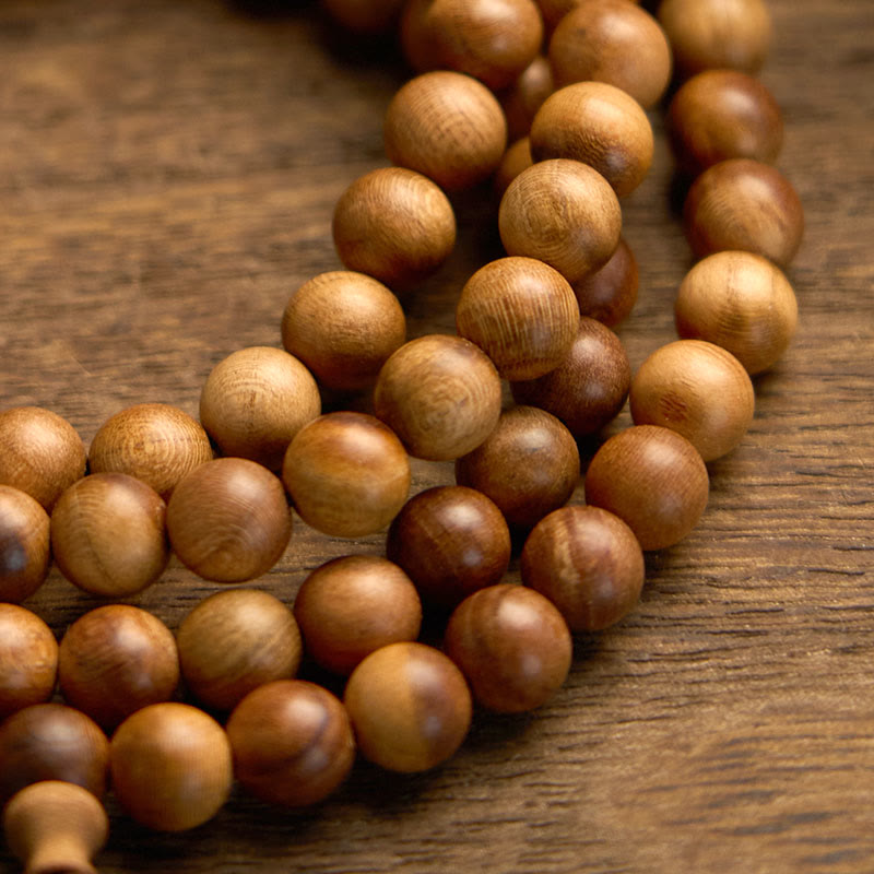 Wear FengShui 108 Mala Beads Lightning Strike Peach Wood Hand Polishing Protection Bracelet