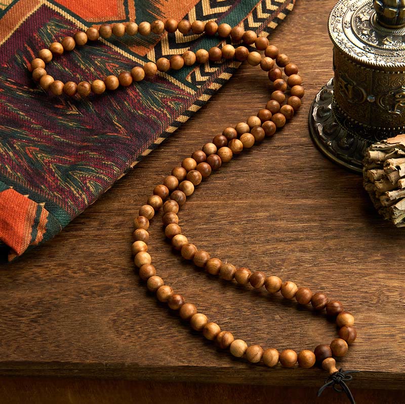Wear FengShui 108 Mala Beads Lightning Strike Peach Wood Hand Polishing Protection Bracelet