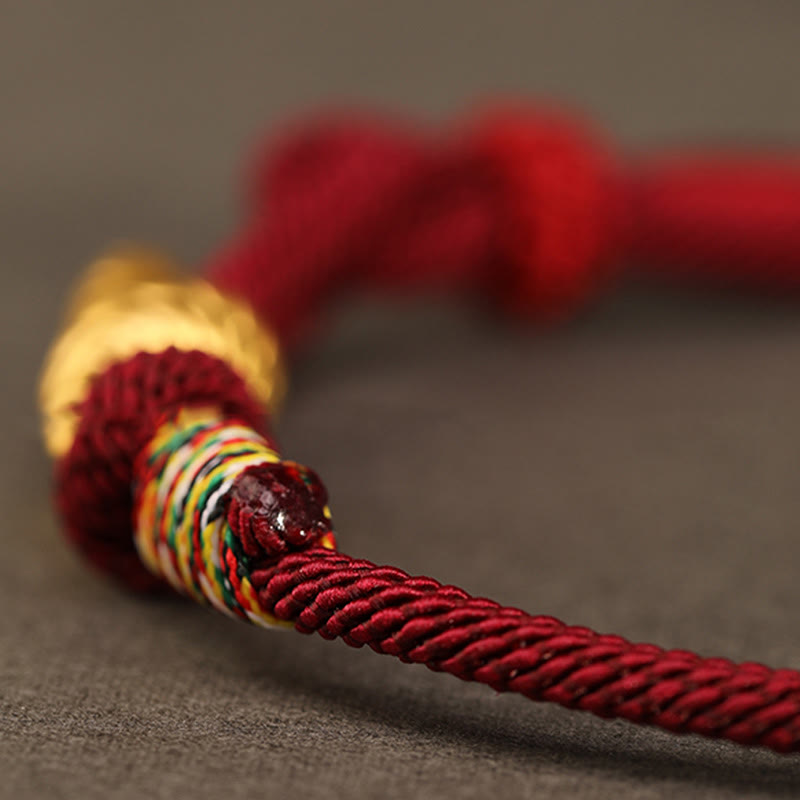 Wear FengShui 999 Gold Year of the Snake Design Handmade Luck Protection Rope Braided Bracelet