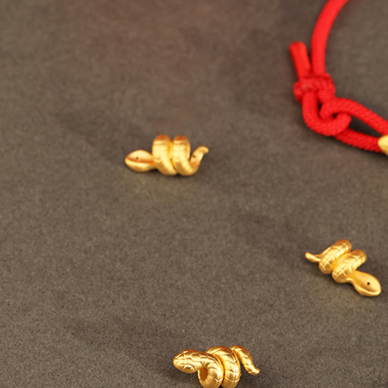 Wear FengShui 999 Gold Year of the Snake Design Handmade Luck Protection Rope Braided Bracelet