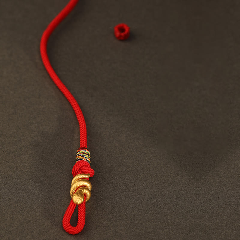 Wear FengShui 999 Gold Year of the Snake Design Handmade Luck Protection Rope Braided Bracelet