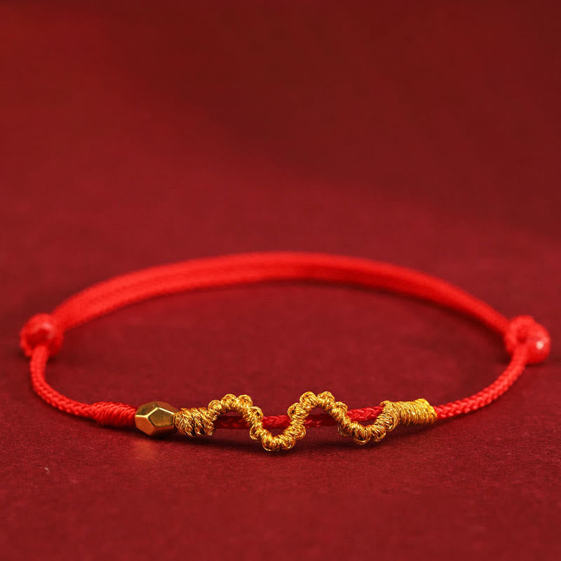 Wear FengShui 999 Gold Year of the Snake Handmade Luck Strength Braided Bracelet Anklet