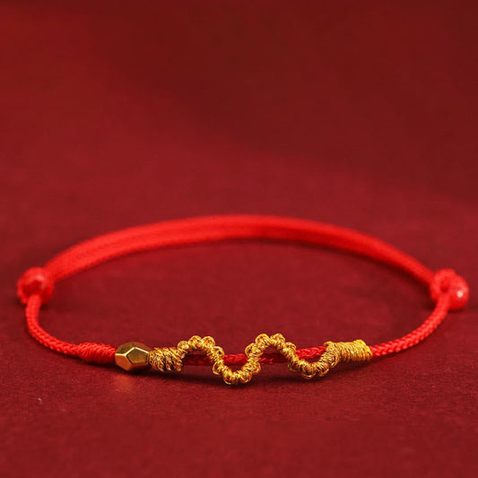 Wear FengShui 999 Gold Year of the Snake Handmade Luck Strength Braided Bracelet Anklet
