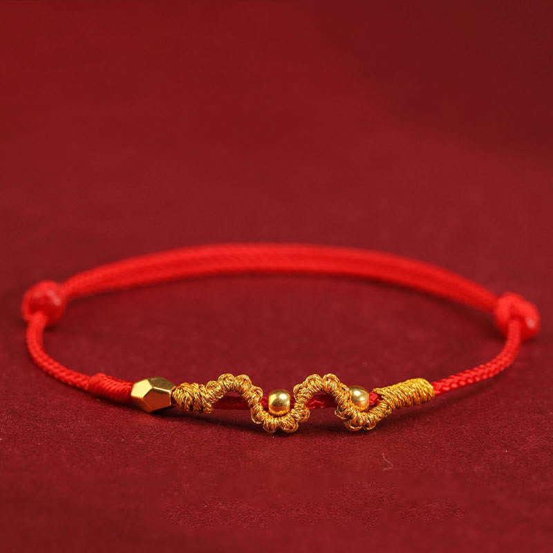 Wear FengShui 999 Gold Year of the Snake Handmade Luck Strength Braided Bracelet Anklet
