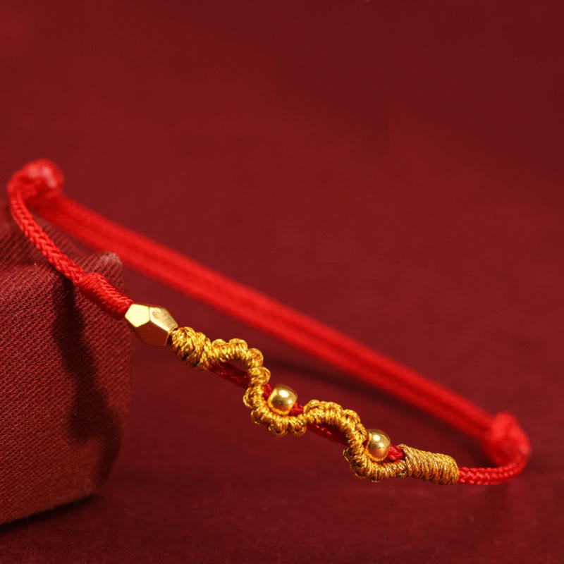 Wear FengShui 999 Gold Year of the Snake Handmade Luck Strength Braided Bracelet Anklet