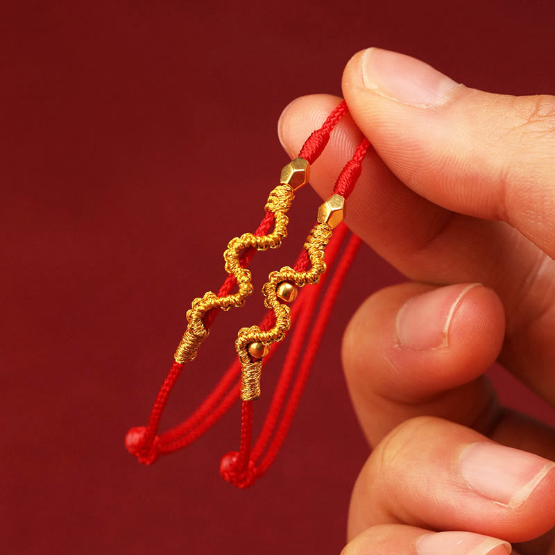 Wear FengShui 999 Gold Year of the Snake Handmade Luck Strength Braided Bracelet Anklet