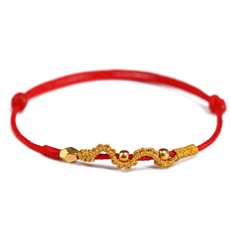 Wear FengShui 999 Gold Year of the Snake Handmade Luck Strength Braided Bracelet Anklet