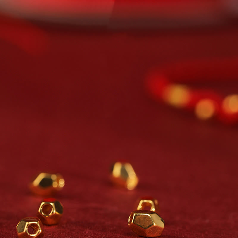 Wear FengShui 999 Gold Year of the Snake Mini Gold Bead Handmade Luck Protection Braided Bracelet