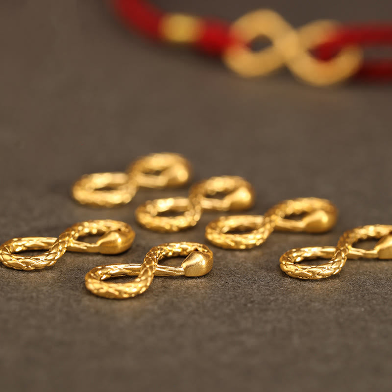 Wear FengShui 999 Gold Year of the Snake Eternal Endless Knot Infinity Handmade Luck Bracelet