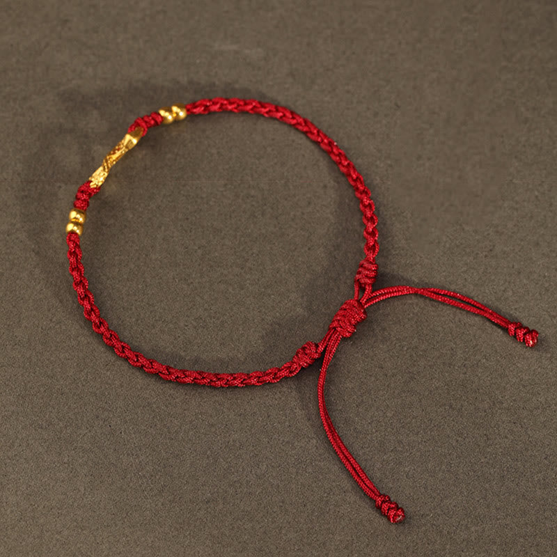 Wear FengShui 999 Gold Year of the Snake Eternal Endless Knot Infinity Handmade Luck Bracelet