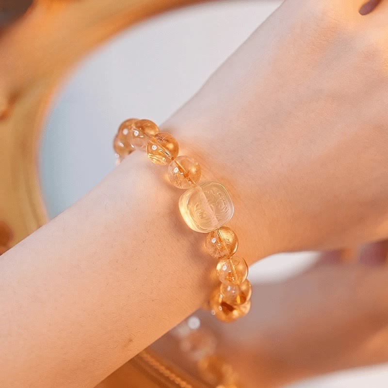 Wear FengShui Topaz Citrine Tiger Eye Zakiram Goddess of Wealth Bracelet