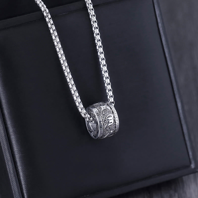 Wear FengShui Tibetan Om Mani Padme Hum Titanium Steel Peace Necklace Pendant