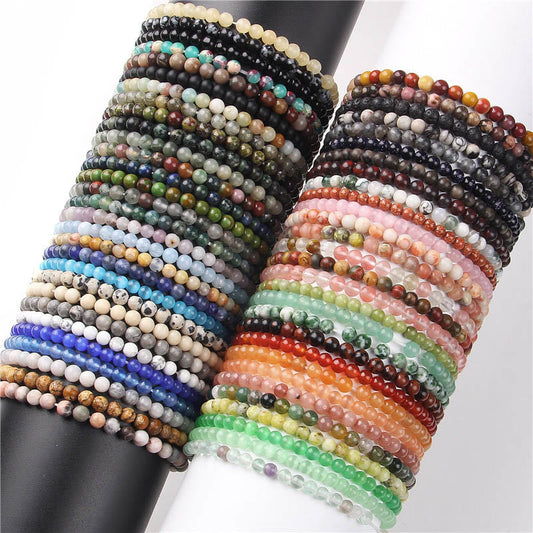Wear FengShui 4mm Various Stone Crystal Mini Beads Healing Bracelet