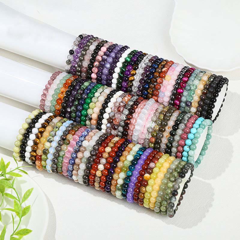 Wear FengShui Various Crystal Stone Amethyst Green Aventurine Rose Quartz Healing Bracelet