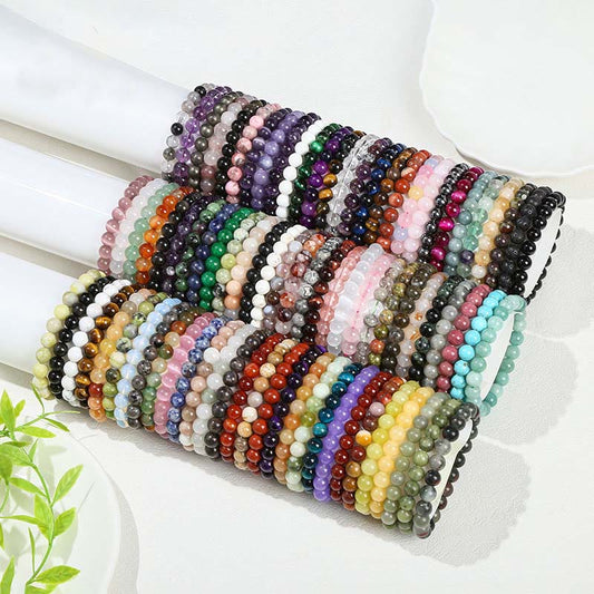 Wear FengShui Various Crystal Stone Amethyst Green Aventurine Rose Quartz Healing Bracelet