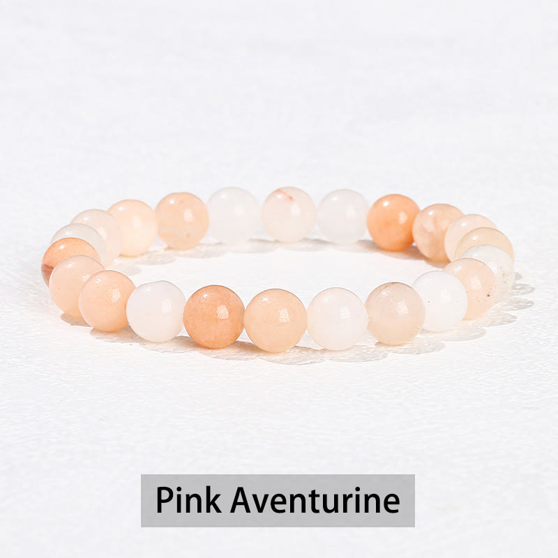 Wear FengShui Various Crystal Stone Amethyst Green Aventurine Rose Quartz Healing Bracelet