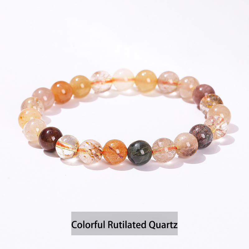 Wear FengShui Various Crystal Stone Amethyst Green Aventurine Rose Quartz Healing Bracelet