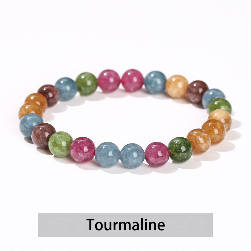 Wear FengShui Various Crystal Stone Amethyst Green Aventurine Rose Quartz Healing Bracelet