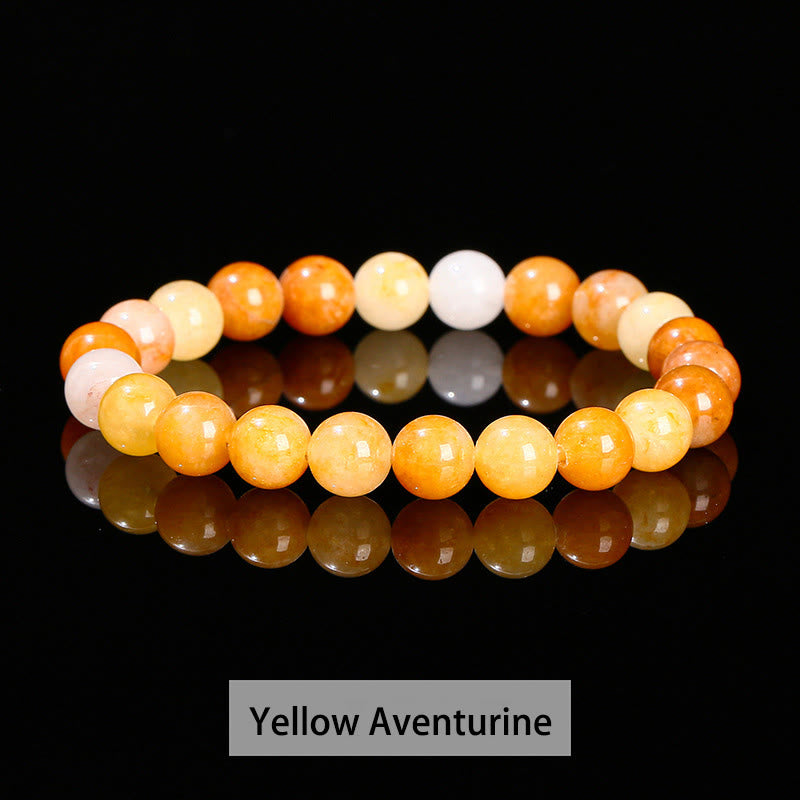 Wear FengShui Various Crystal Stone Amethyst Green Aventurine Rose Quartz Healing Bracelet
