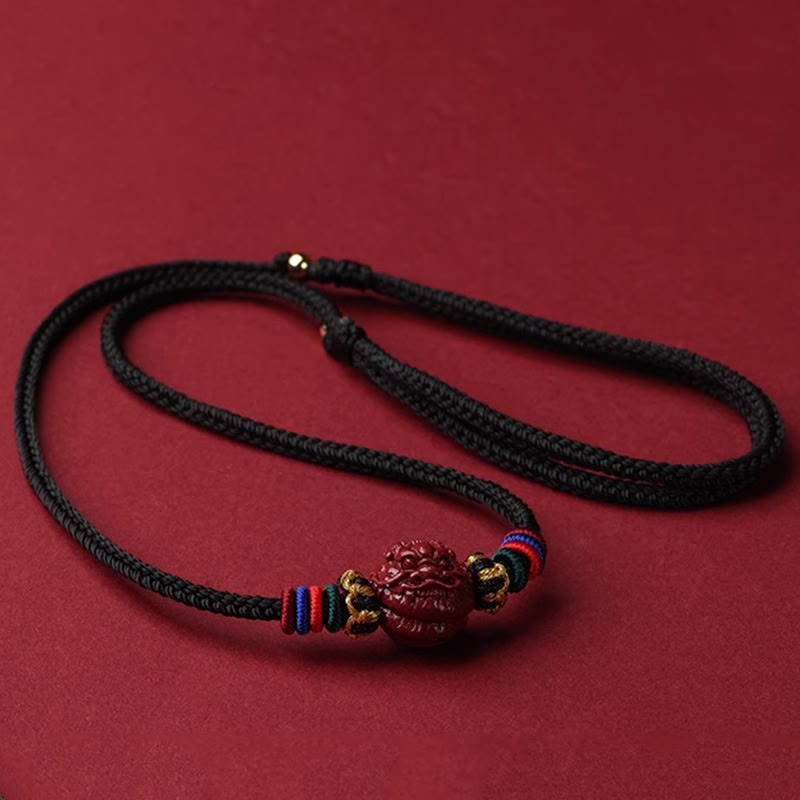 Wear FengShui Cinnabar Chinese Zodiac Black String Blessing Necklace Pendants