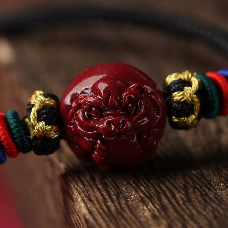 Wear FengShui Cinnabar Chinese Zodiac Black String Blessing Necklace Pendants