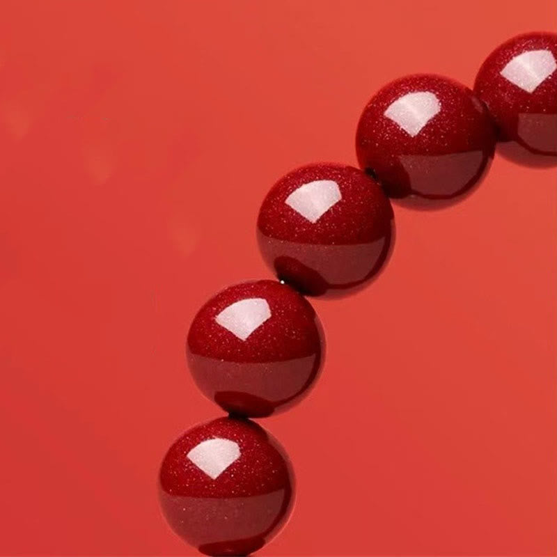 Wear FengShui Cinnabar Bead Hetian Jade Year Of The Snake Blessing Bracelet