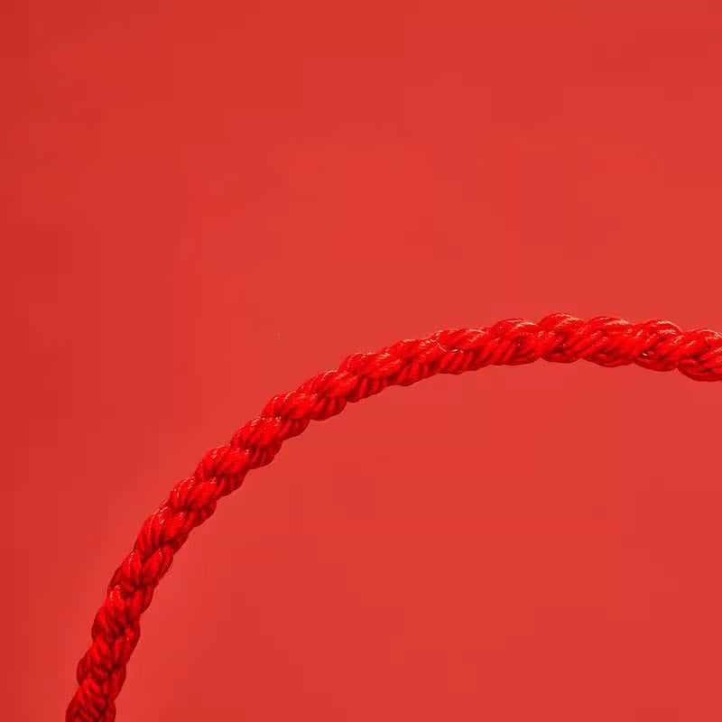Wear FengShui Handmade Braided Red String 925 Sterling Silver Fu Character Luck Bracelet