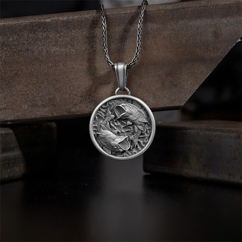 Wear FengShui Pure Tin Polishing Koi Fish Wealth Necklace Pendant