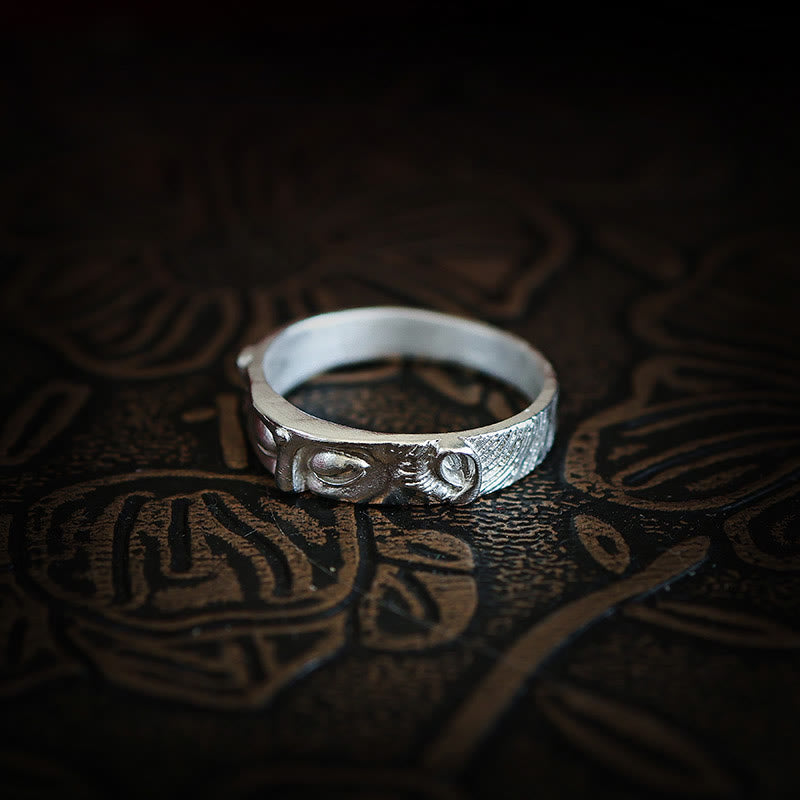 Wear FengShui 999 Sterling Silver Buddha Eyes Protection Ring
