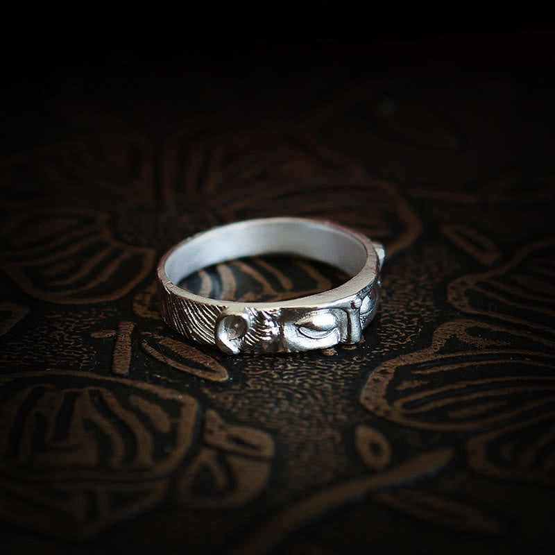 Wear FengShui 999 Sterling Silver Buddha Eyes Protection Ring