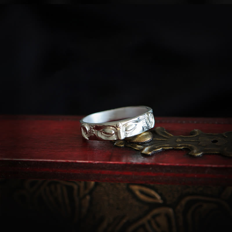 Wear FengShui 999 Sterling Silver Buddha Eyes Protection Ring