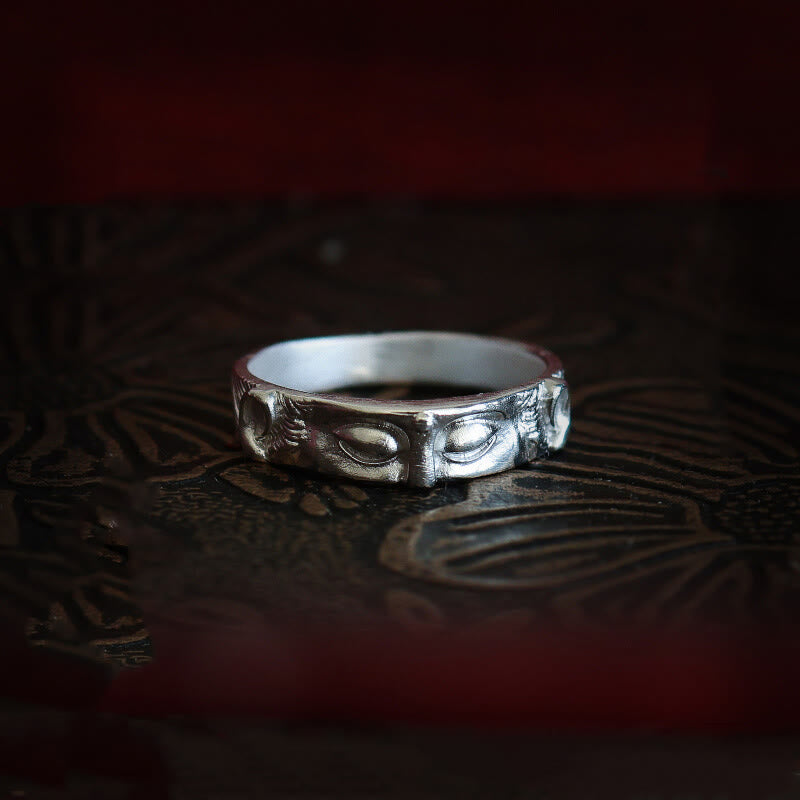 Wear FengShui 999 Sterling Silver Buddha Eyes Protection Ring