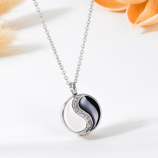 Wear FengShui Yin Yang Titanium Steel Harmony Necklace Pendant